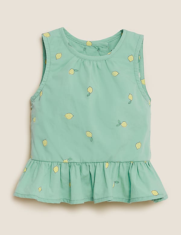 Pure Cotton Lemon Print Top (0-3 Yrs)