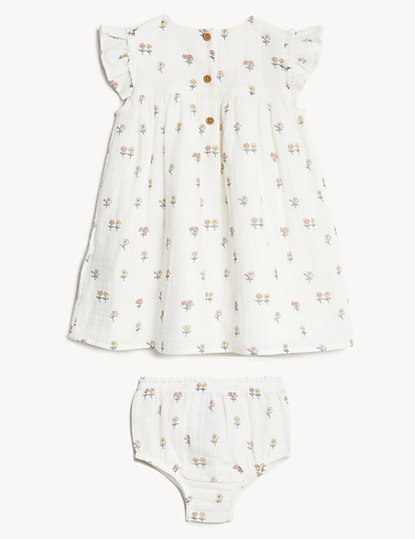 2pc Pure Cotton Floral Outfit (0-3 Yrs)