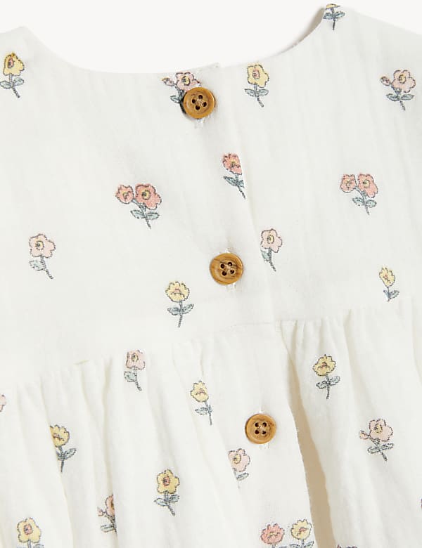 2pc Pure Cotton Floral Outfit (0-3 Yrs)
