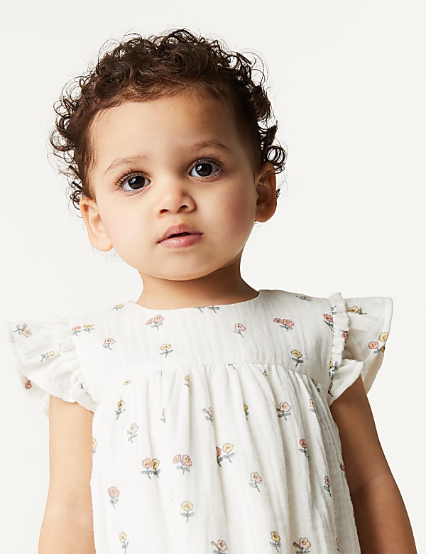 2pc Pure Cotton Floral Outfit (0-3 Yrs)