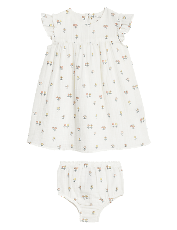 2pc Pure Cotton Floral Outfit (0-3 Yrs)