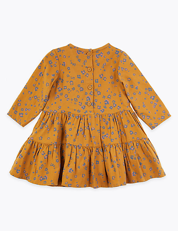 Cotton Flower & Leopard Print Dress (0-3 Yrs)