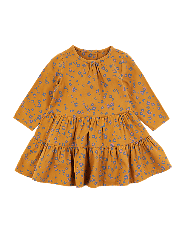 Cotton Flower & Leopard Print Dress (0-3 Yrs)