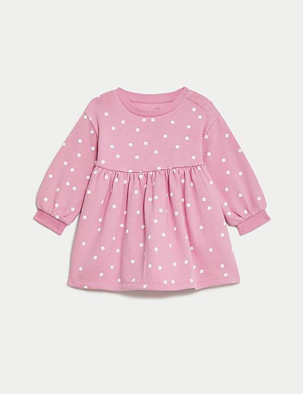 Cotton Rich Spot Dress 0 3 Yrs PINK MIX Dresses M S US