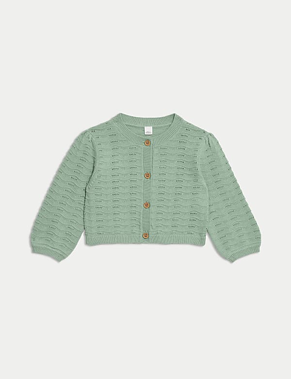 Cotton pointelle cardigan on sale