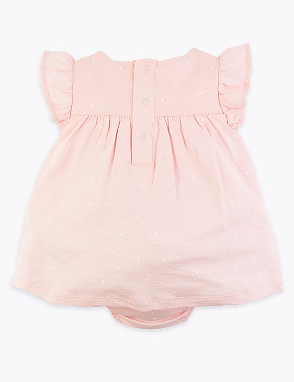 Cotton Spotted Bodysuit Dress (0-12 Mths)