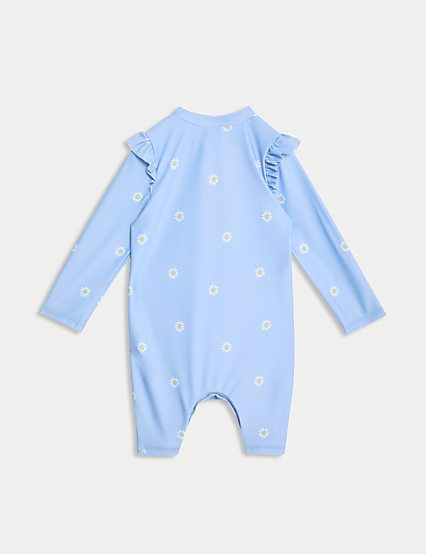 Maillot de bain &agrave; manches longues en tissu anti-UV &agrave; motif marguerites (jusqu&rsquo;au 3&nbsp;ans) - FR