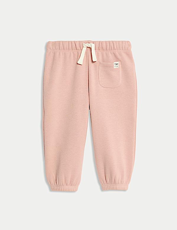 Joggingbroek van katoenmix met fleece voering (0-3 jaar) - NL