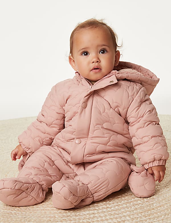 Quilted Snowsuit 0 3 Yrs PINK Snowsuits M S CY