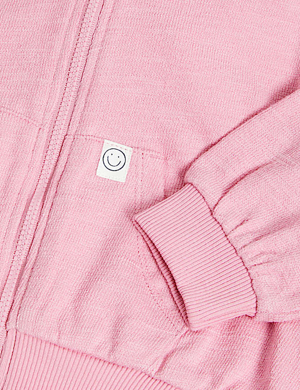 Hoodie aus reiner Baumwolle mit Reißverschluss (0–6 J.) - AT