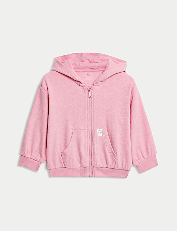 Hoodie aus reiner Baumwolle mit Reißverschluss (0–6 J.) - AT