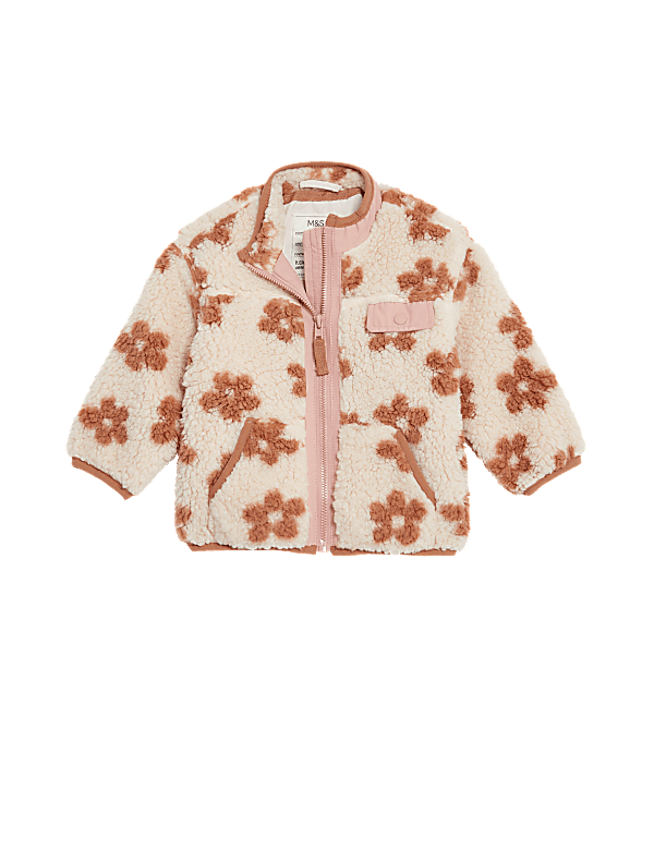 Floral Borg Jacket (0-3 Yrs)