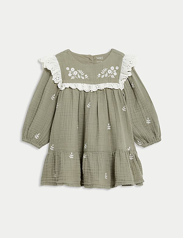 2pc Pure Cotton Floral Dress Set (0-3 Yrs)