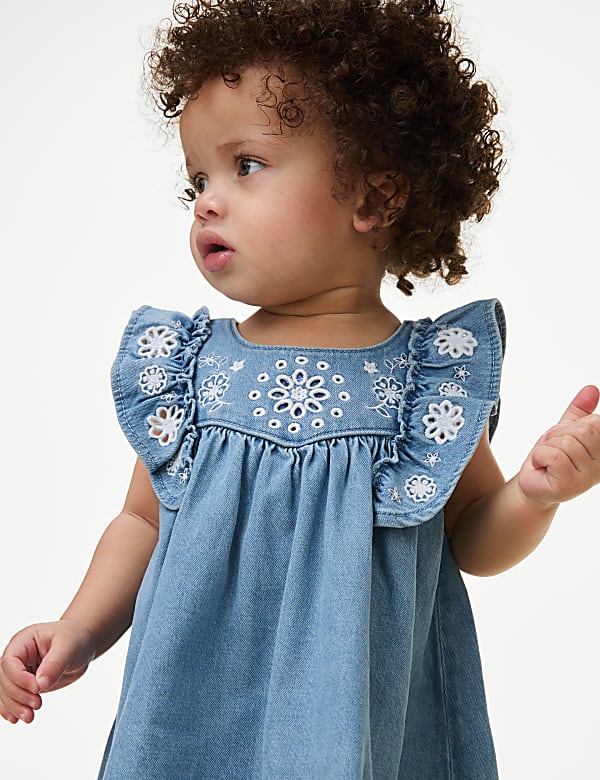 Cotton Rich Embroidered Dress (0-3 Yrs)