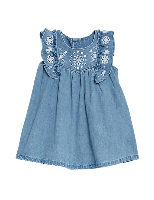 Cotton Rich Embroidered Dress (0-3 Yrs)