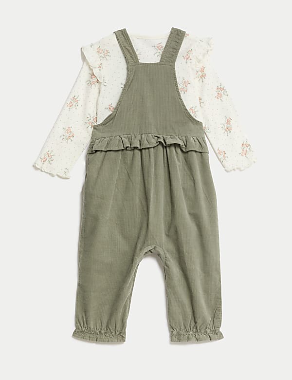 2pc Pure Cotton Cord Dungaree Outfit (0-3 Yrs)