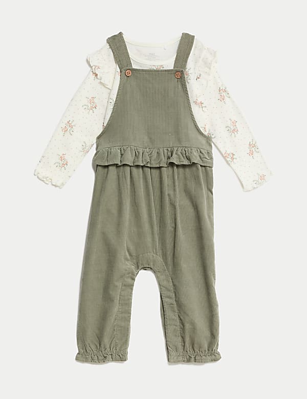 2pc Pure Cotton Cord Dungaree Outfit (0-3 Yrs)