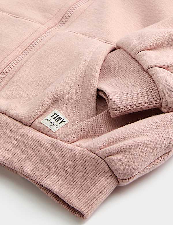 Cotton Blend Fleece Lined Zip Up Hoodie (0-3 Yrs)