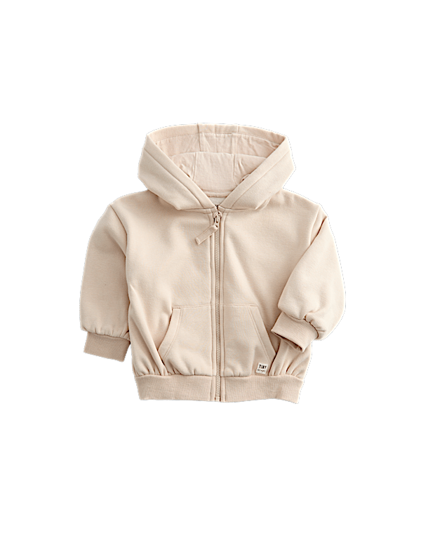 Cotton Blend Fleece Lined Zip Up Hoodie (0-3 Yrs)