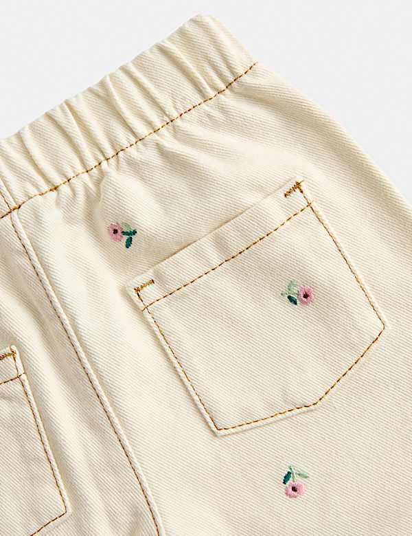 Pure Cotton Embroidered Jeans (0-5 Yrs) - JP