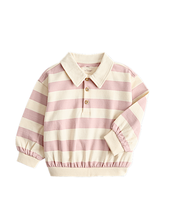 Pure Cotton Striped Rugby Shirt (0-5 Yrs)