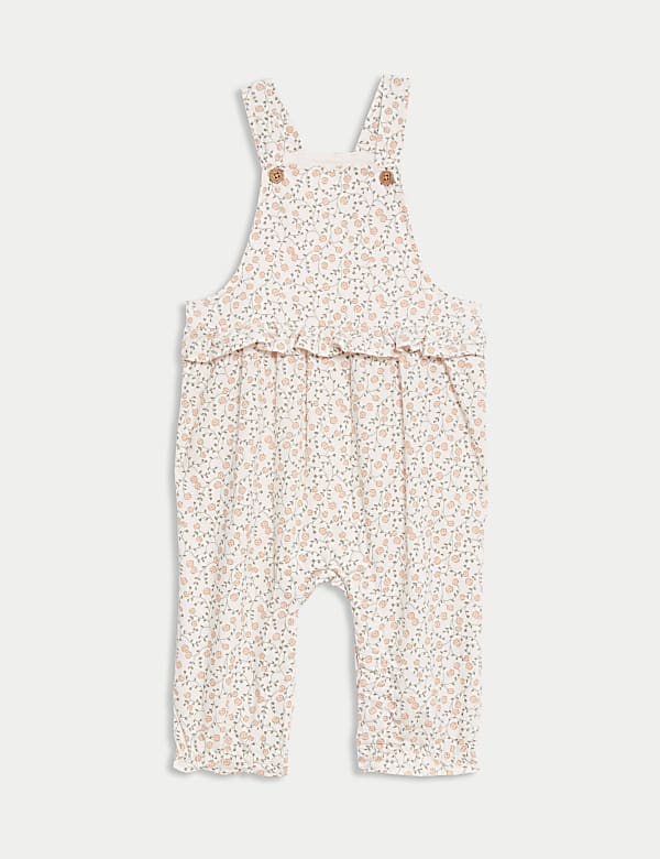 2pc Corduroy Floral Dungarees Set (0-3 Yrs)