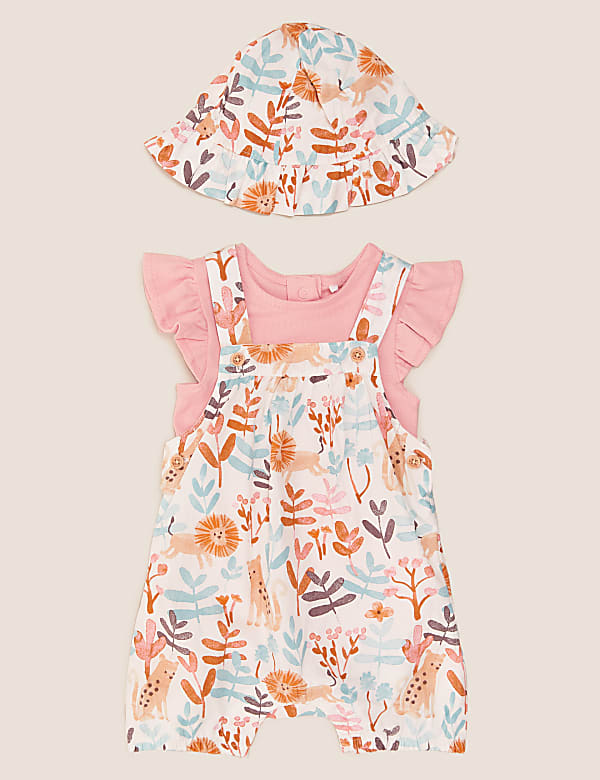 3pc Pure Cotton Lion Print Romper Outfit