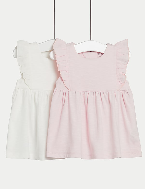 2pk Pure Cotton Tops (0-3 Yrs) - GR