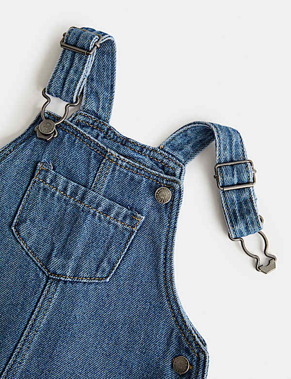 Ensemble 3 pi&egrave;ces robe chasuble en jean de coton avec collants (jusqu&rsquo;au 3 ans) - LU