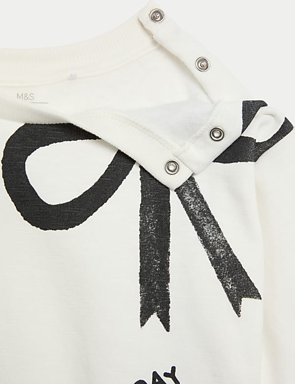 2pc Cotton Rich Bow Print Outfit (0-3 Yrs) - FI