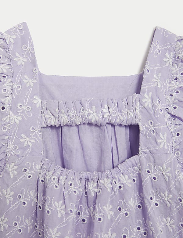 Pure Cotton Broderie Dress (0-3 Yrs)