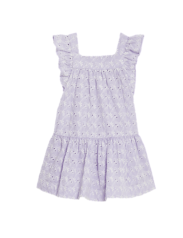 Pure Cotton Broderie Dress (0-3 Yrs)
