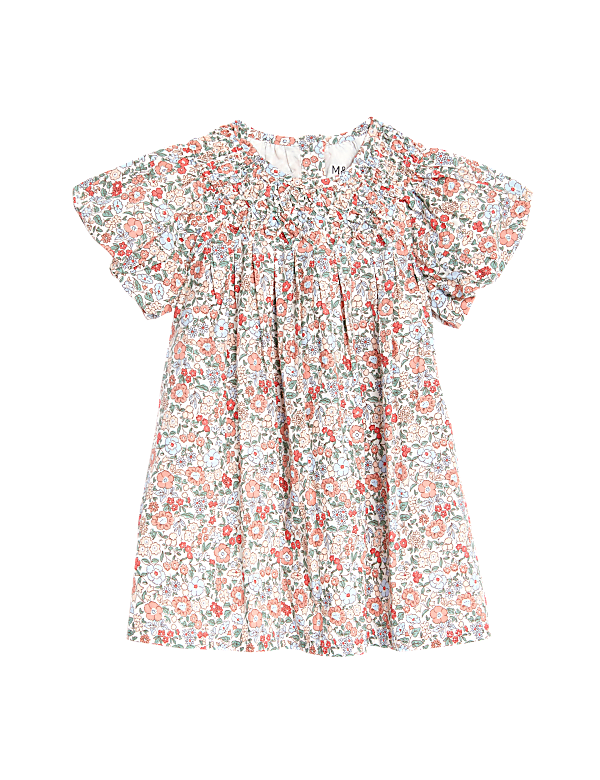 Pure Cotton Floral Dress (0-3 Yrs)