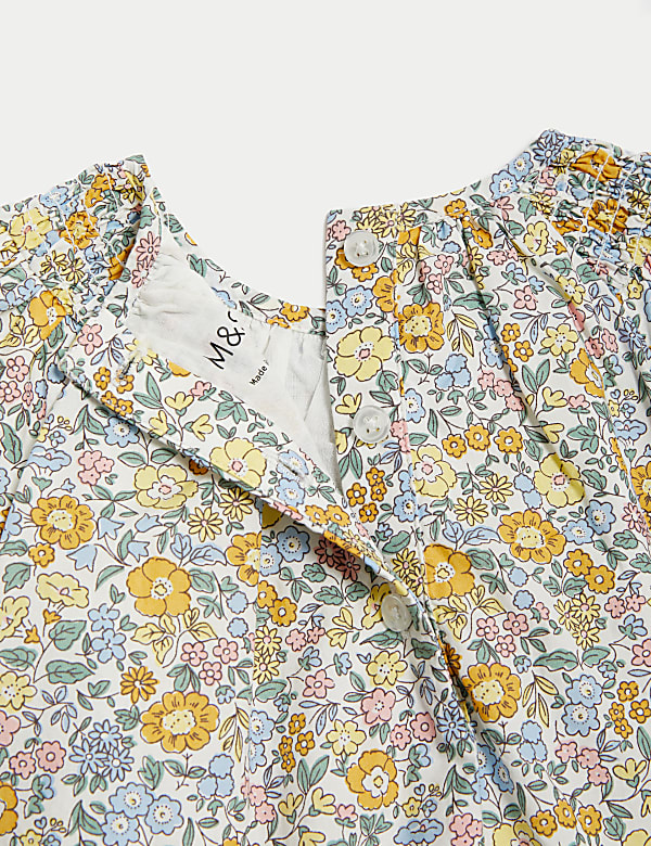 Pure Cotton Floral Dress (0-3 Yrs)