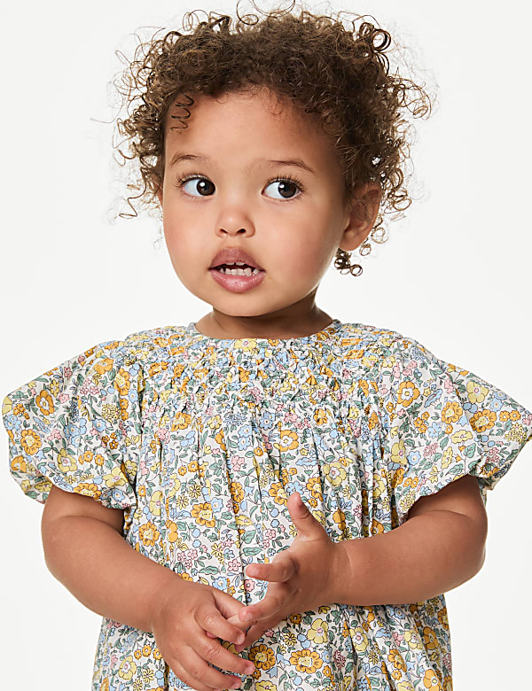 Pure Cotton Floral Dress (0-3 Yrs)