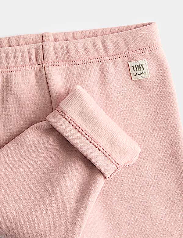 Cotton Blend Fleece Lined Leggings (0-3 Yrs)