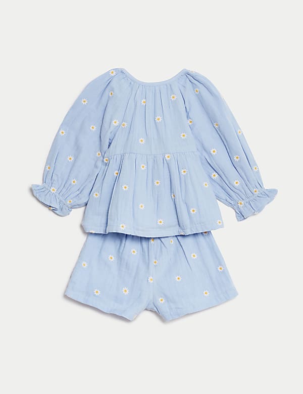 2pc Pure Cotton Floral Outfit (0-3 Yrs)