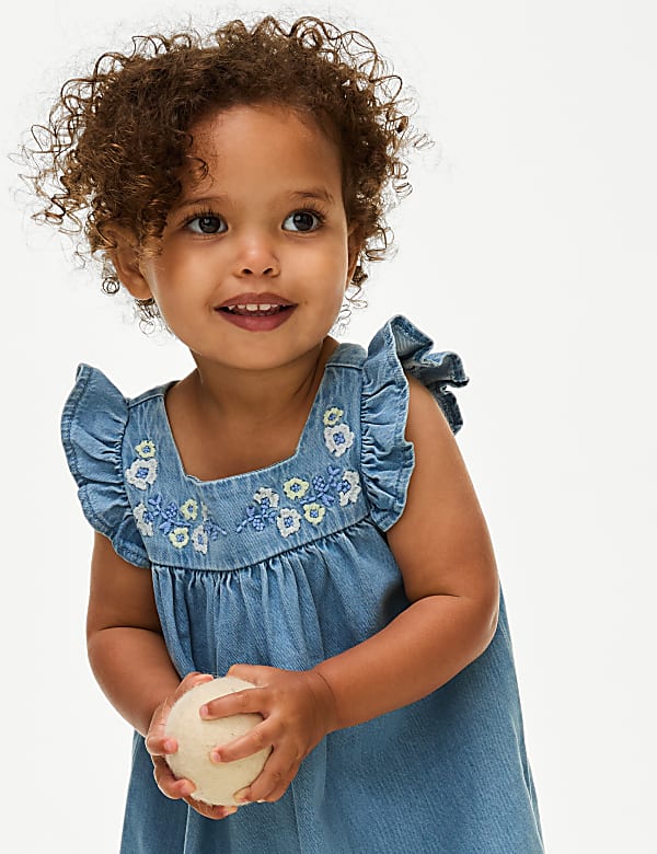 Cotton Rich Embroidered Dress (0-3 Yrs)
