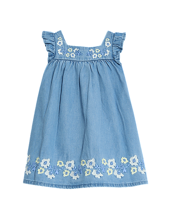 Cotton Rich Embroidered Dress (0-3 Yrs)