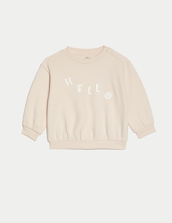 2pc Cotton Rich Hello Top & Bottom Outfit (0-3 Yrs) - NZ