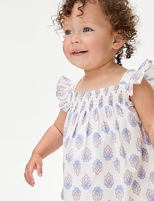 2pc Pure Cotton Floral Outfit (0-3 Yrs)