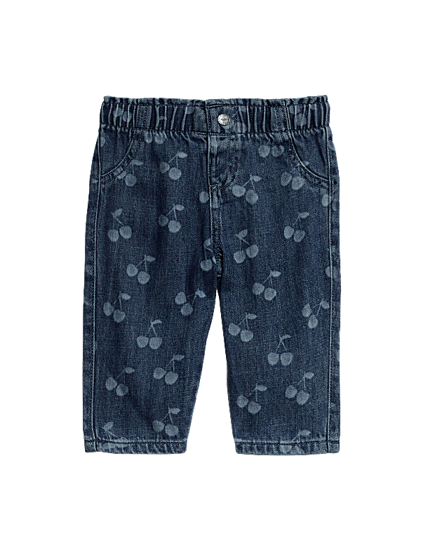 Cotton Rich Cherry Elasticated Waist Jeans (0-6 Yrs)