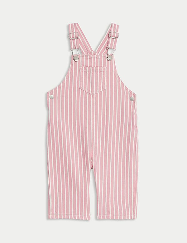 2pc Pure Cotton Striped Dungarees Outfit (0-3 Yrs)