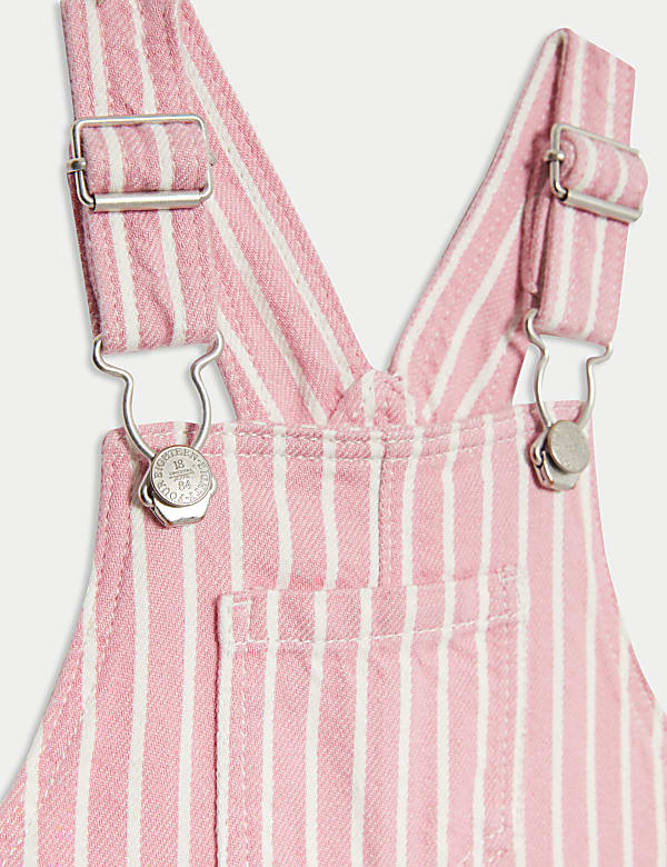 2pc Pure Cotton Striped Dungarees Outfit (0-3 Yrs)