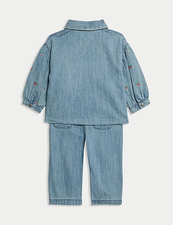 2pc Denim Embroidered Jacket & Jeans Outfit (0-6 Yrs)