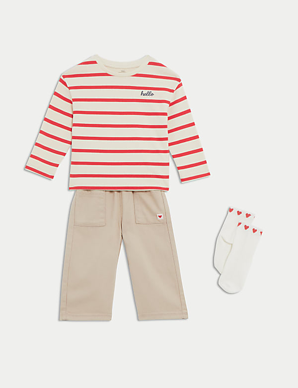 3pc Cotton Rich Striped Outfit (0-6 Yrs) - LT