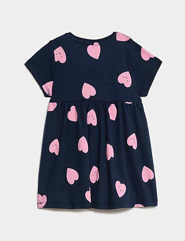 Cotton Rich Heart Print Dress (0-3 Yrs)