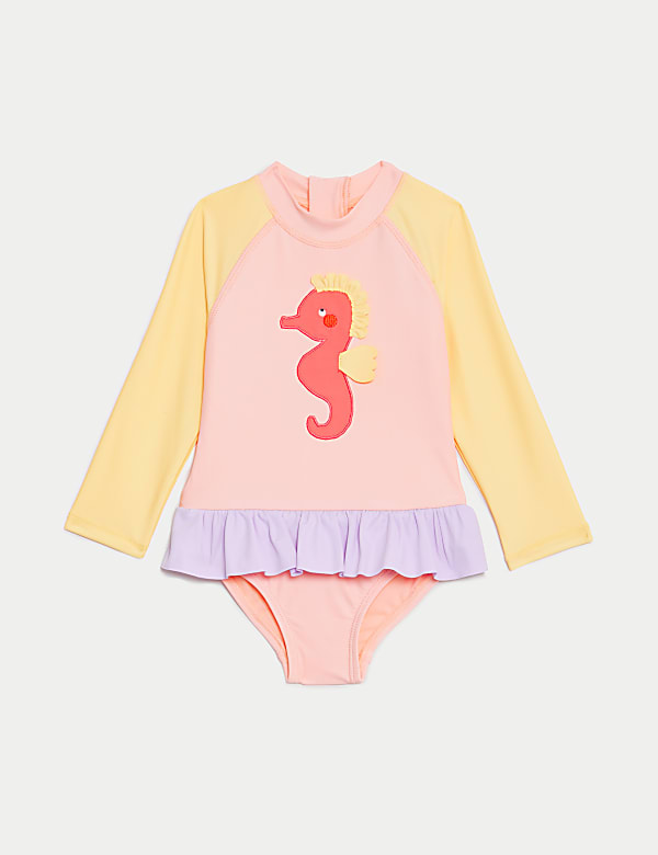 Seahorse Long Sleeve Swimsuit (0–3 Yrs) - LV