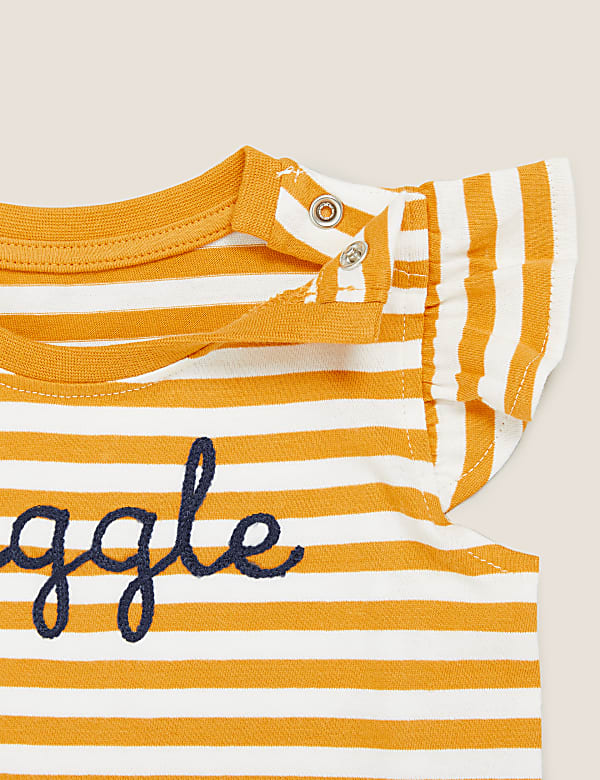 Pure Cotton Giggle Slogan Top (0-3 Yrs)