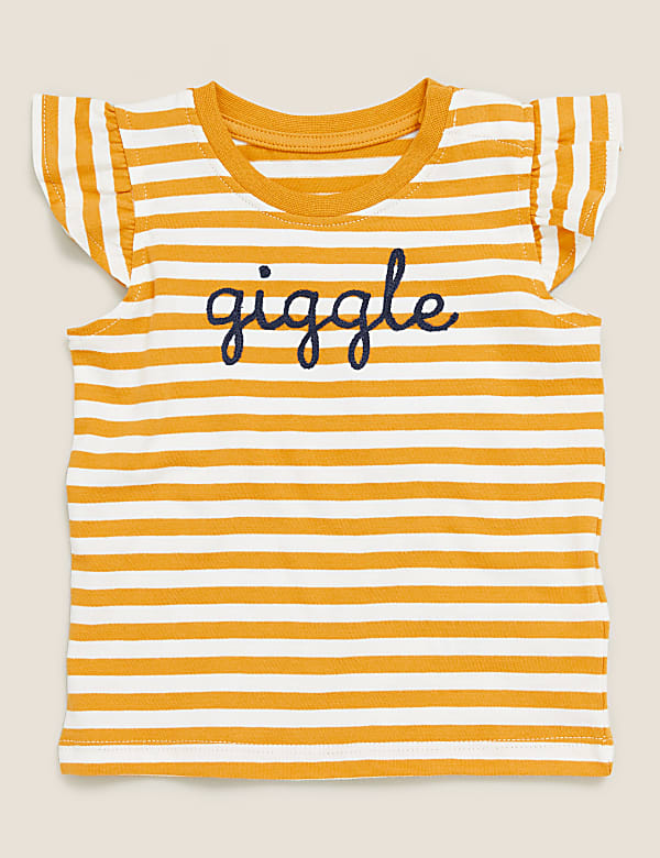 Pure Cotton Giggle Slogan Top (0-3 Yrs)